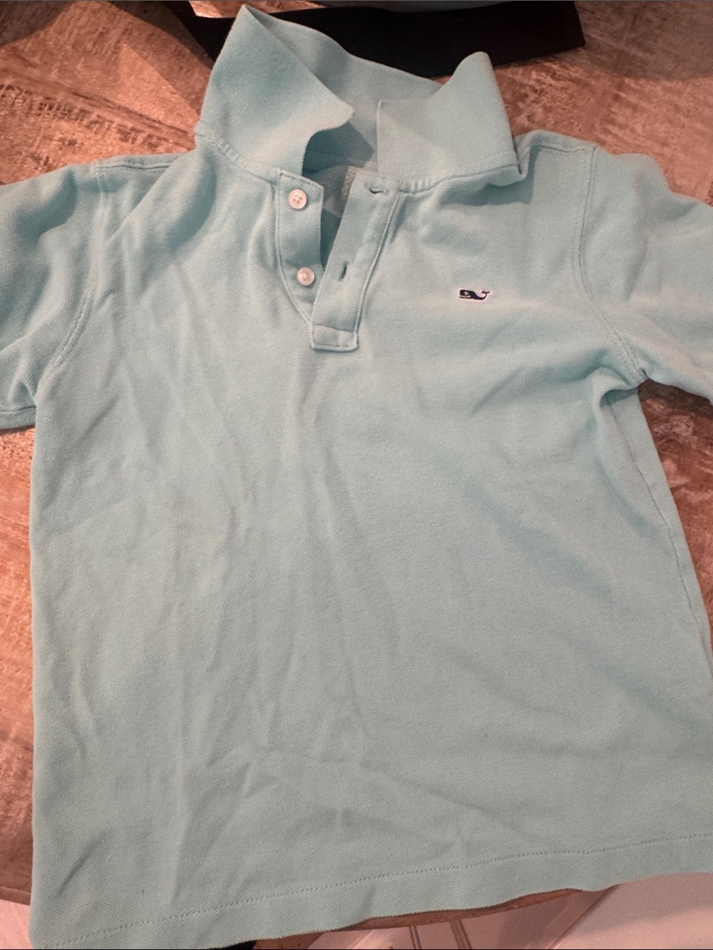 Vineyard Vines Kids Aqua Polo with Embroidered Whale
